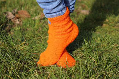 Vivid Orange Acrylic Socks