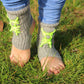 Yoga Socks with Vibrant Neon Green Laces