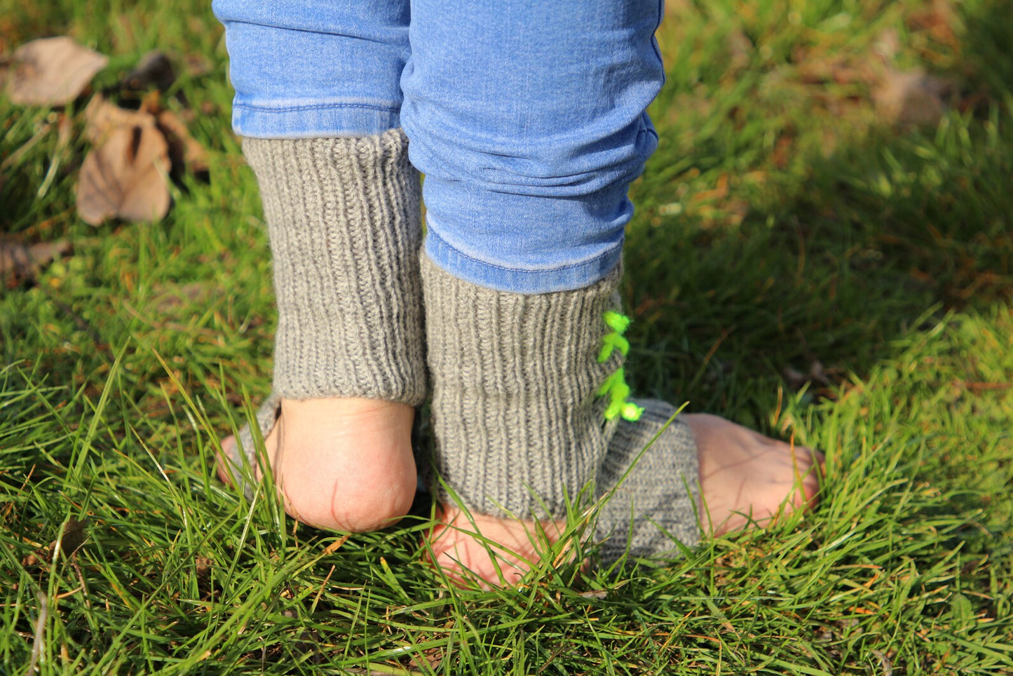 Yoga Socks with Vibrant Neon Green Laces