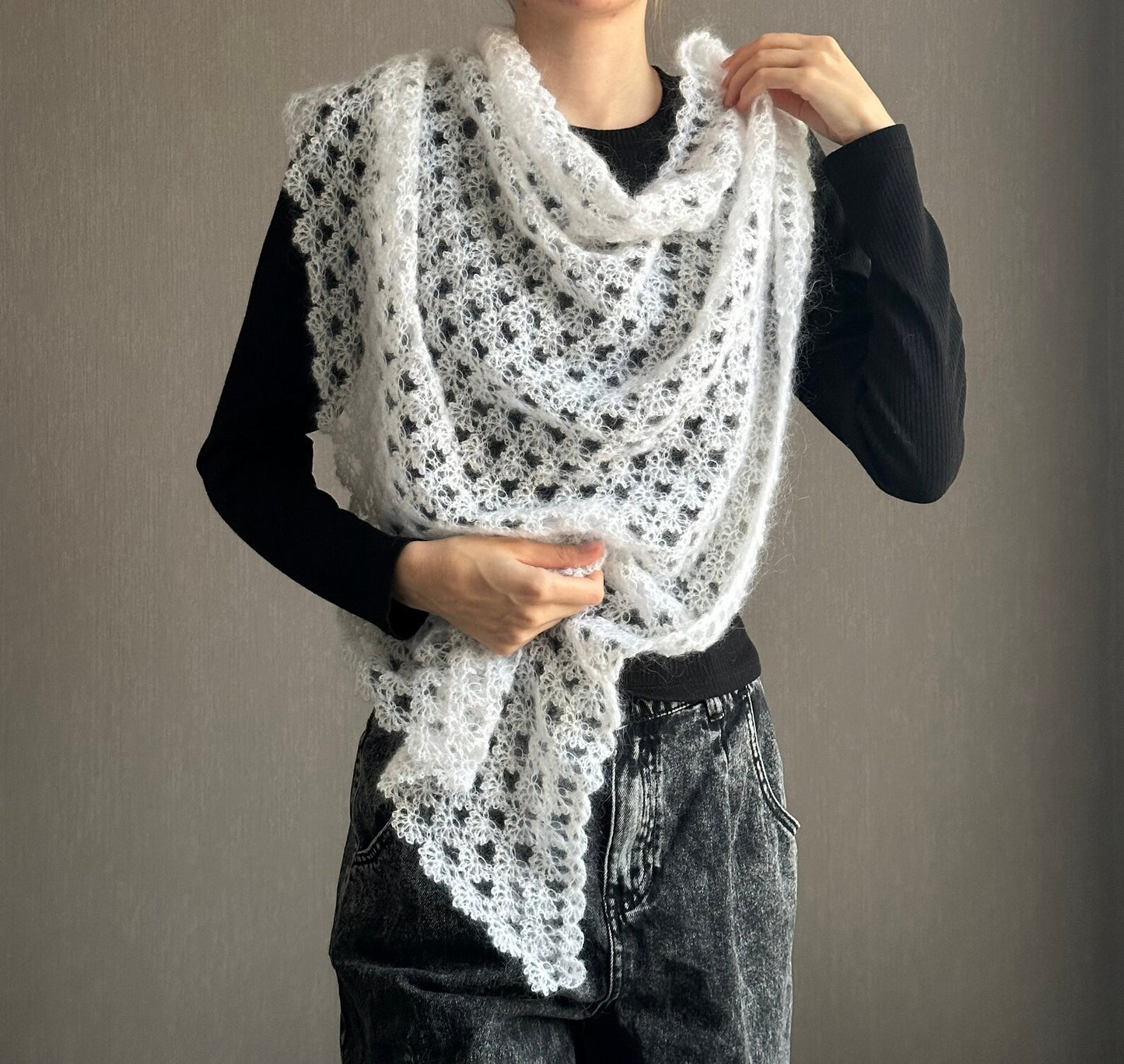 Snowflake Lightweight Crocheted Shawl