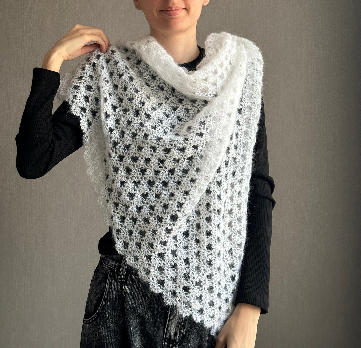 Snowflake Lightweight Crocheted Shawl