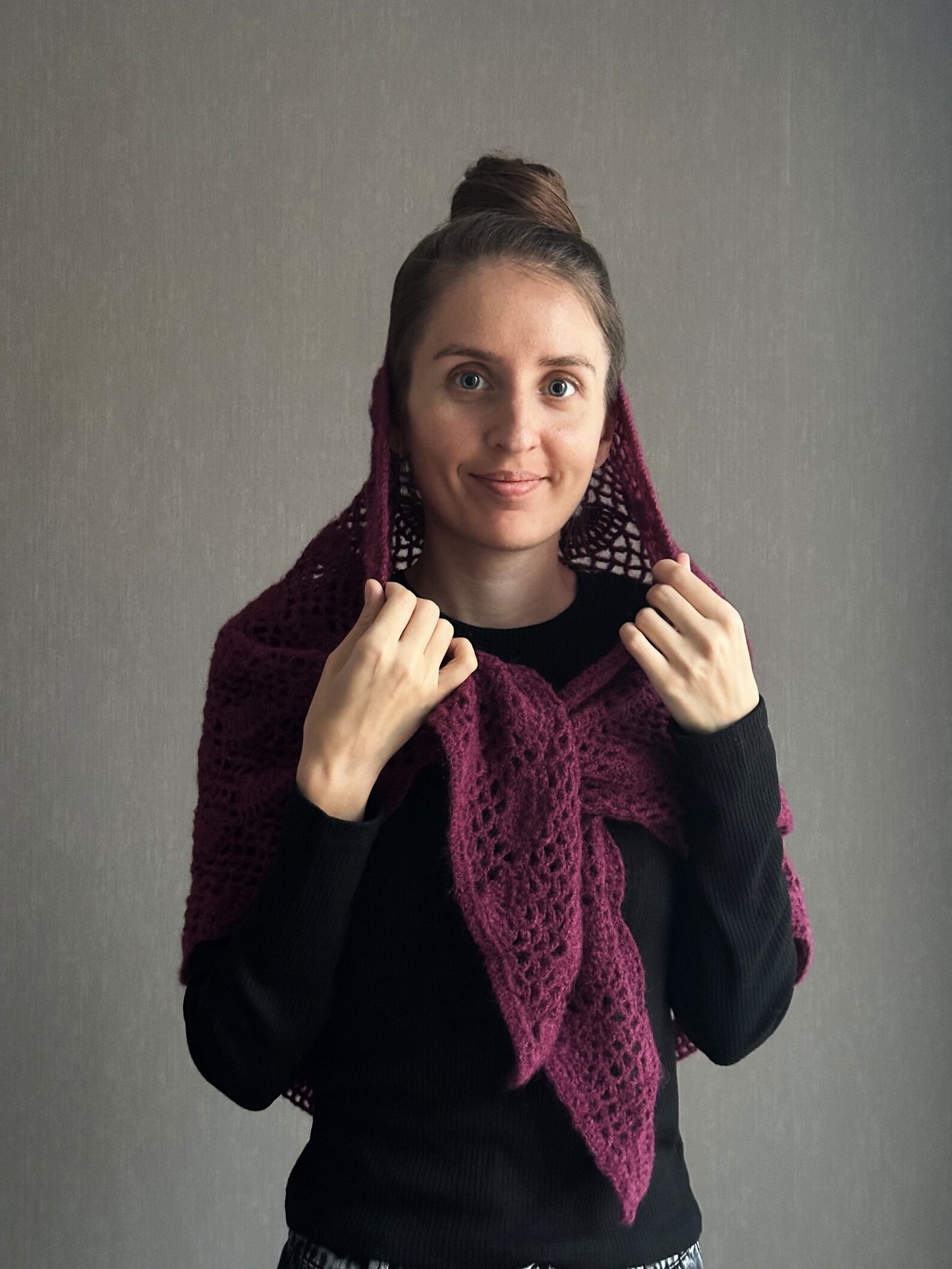 Luxurious Merlot Crochet Shawl