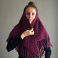 Burgundy Bohemian Shawl with Fringes