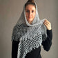 Silver Gray Crocheted Shawl with Fringes