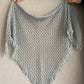 Silver Gray Crocheted Shawl with Fringes