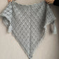 Elegant Silver Crochet Shawl with Tassel