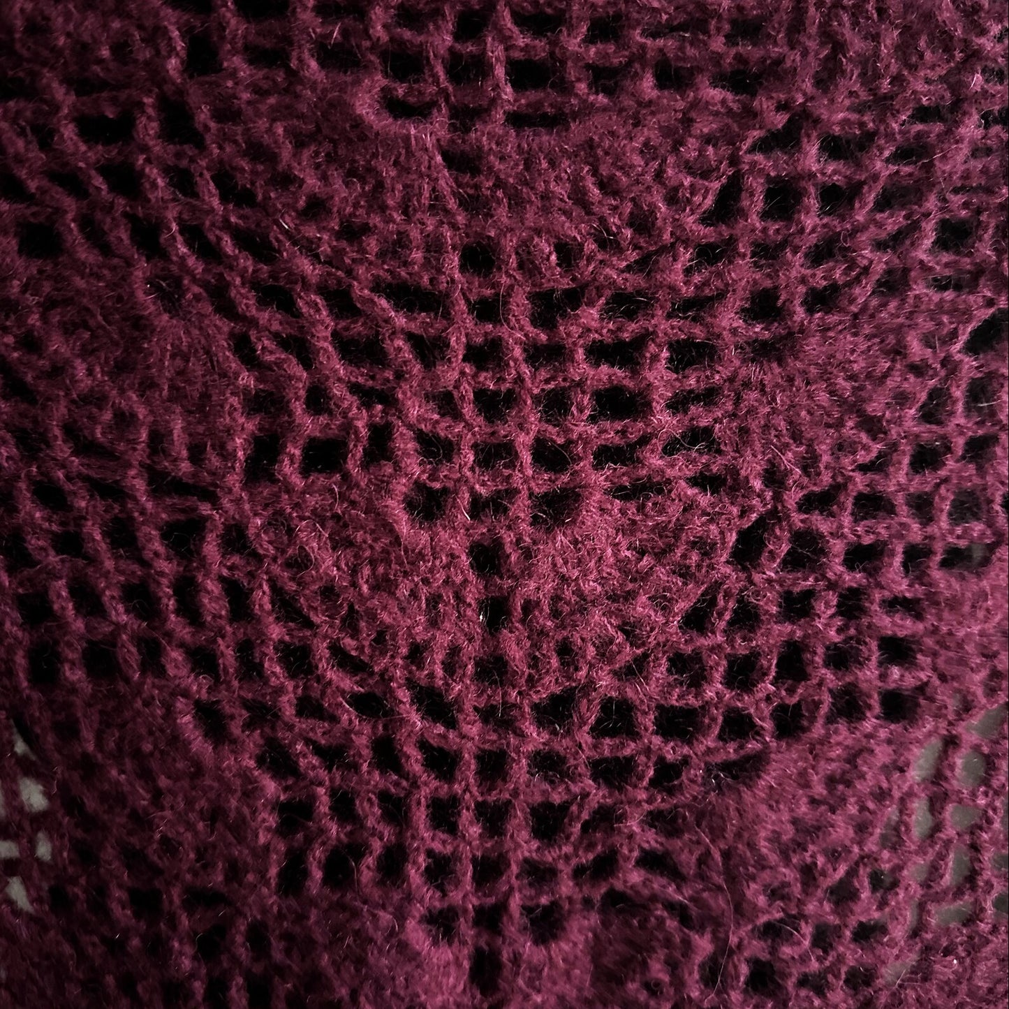 Luxurious Merlot Crochet Shawl