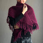 Burgundy Bohemian Shawl with Fringes