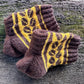 Wool Socks with Coffee Bean Motif
