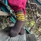Wool Socks with Coffee Bean Motif