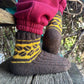 Wool Socks with Coffee Bean Motif