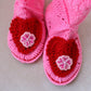 Mid-calf home slipper boots in candy pink