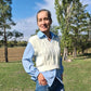 Preppy Style vest, Ivory Cropped waistcoat
