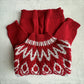 Icelandic Lopi Red Sweater, Fair isle Pullover, Long sleeve Wool Turtleneck