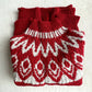Icelandic Lopi Red Sweater, Fair isle Pullover, Long sleeve Wool Turtleneck