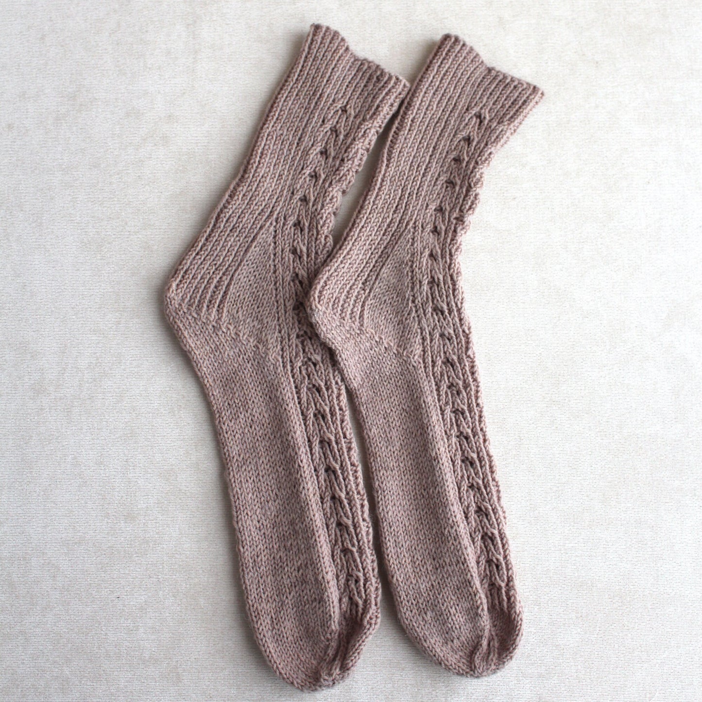 Beige Lace Wool Socks