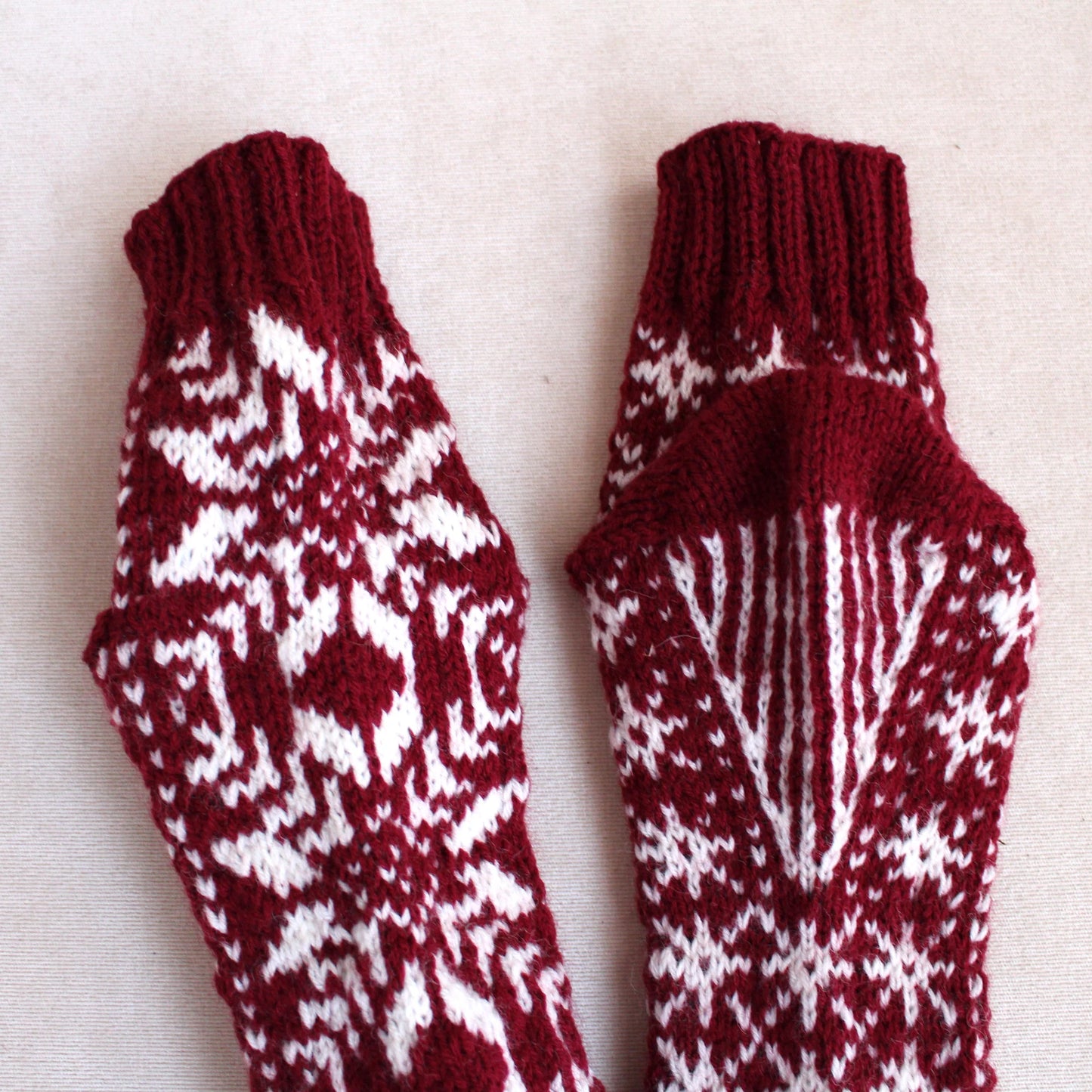 Christmas Red Snowflake Jacquard Socks