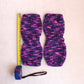 Purple stripe yoga socks for wide feet