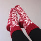 Christmas Red Snowflake Jacquard Socks