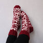 Christmas Red Snowflake Jacquard Socks