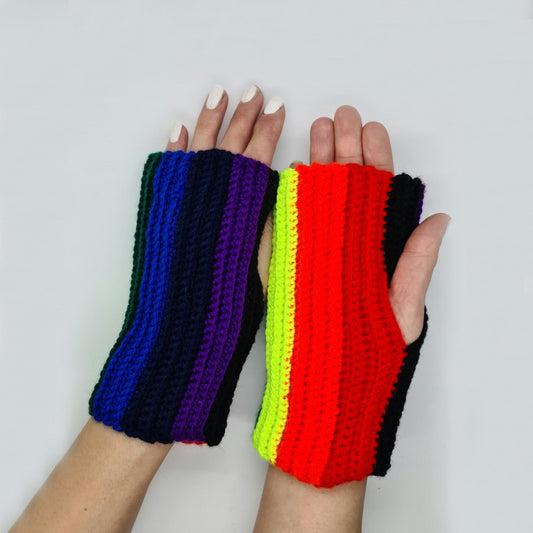 Rainbow Wool Mittens