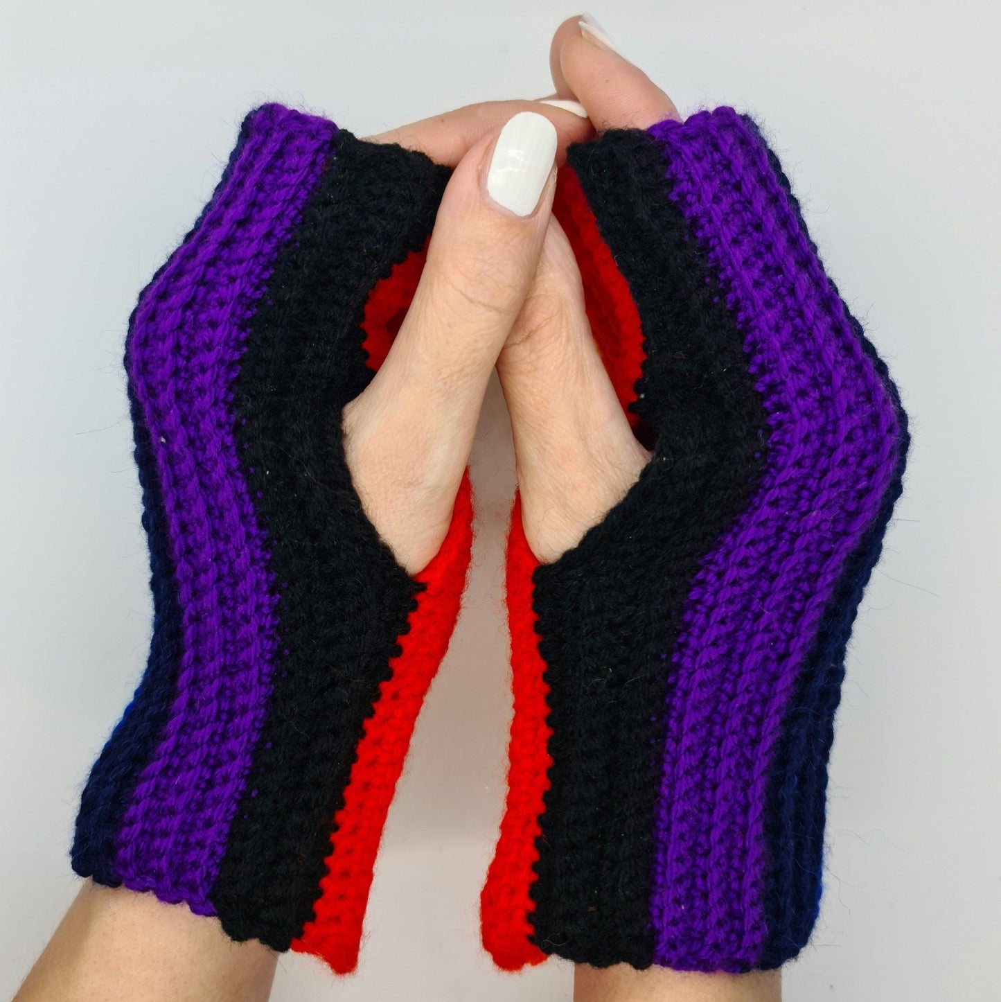 Rainbow Wool Mittens