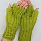 Olive Green Stretchy Fingerless Gloves