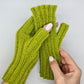 Olive Green Stretchy Fingerless Gloves