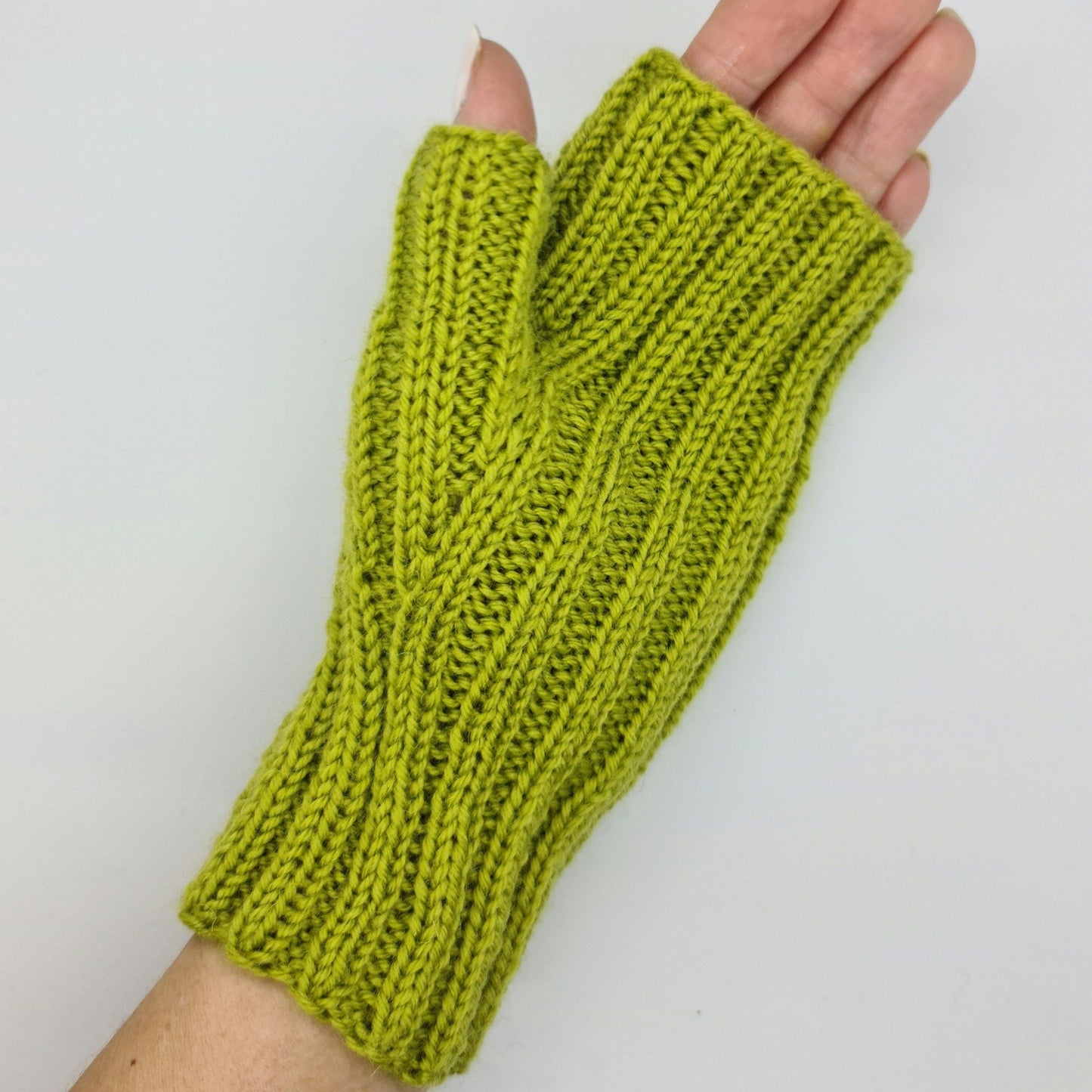 Olive Green Stretchy Fingerless Gloves