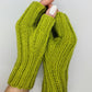 Olive Green Stretchy Fingerless Gloves