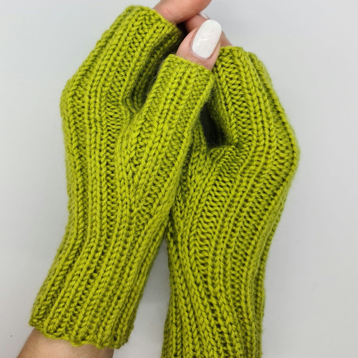 Olive Green Stretchy Fingerless Gloves