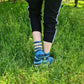 Blue and Ivory Mismatched Socks