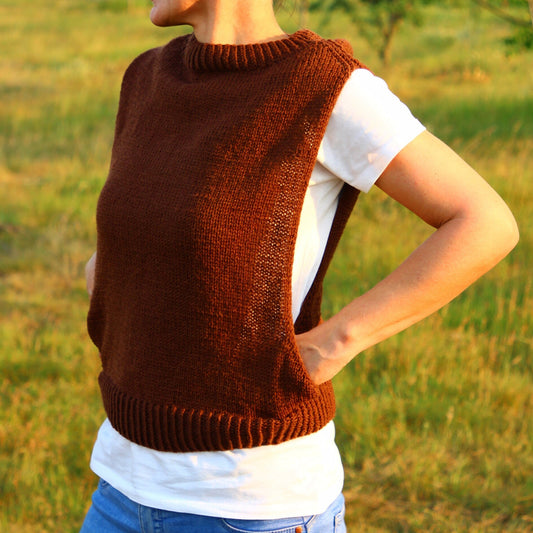 Rustic Brown Crochet Vest