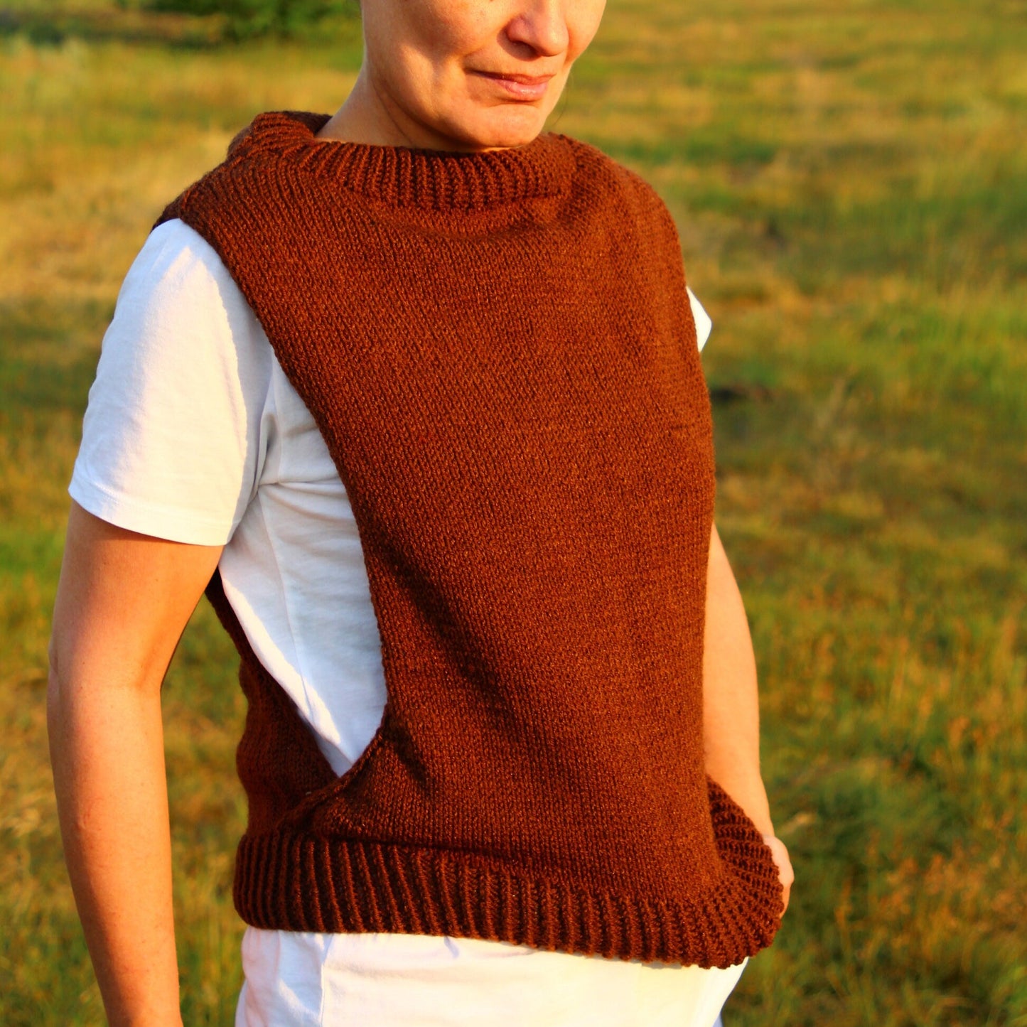 Rustic Brown Crochet Vest