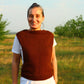 Rustic Brown Crochet Vest