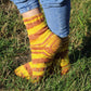 Fun Yellow Zebra Crew Sock