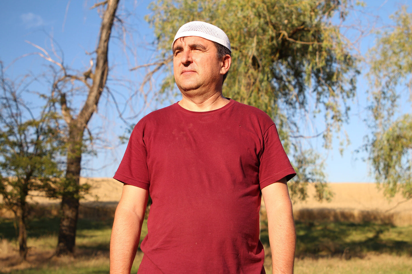 White Cotton Kufi Cap, Prayer Hat