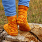 Orange Knitted Novelty Socks