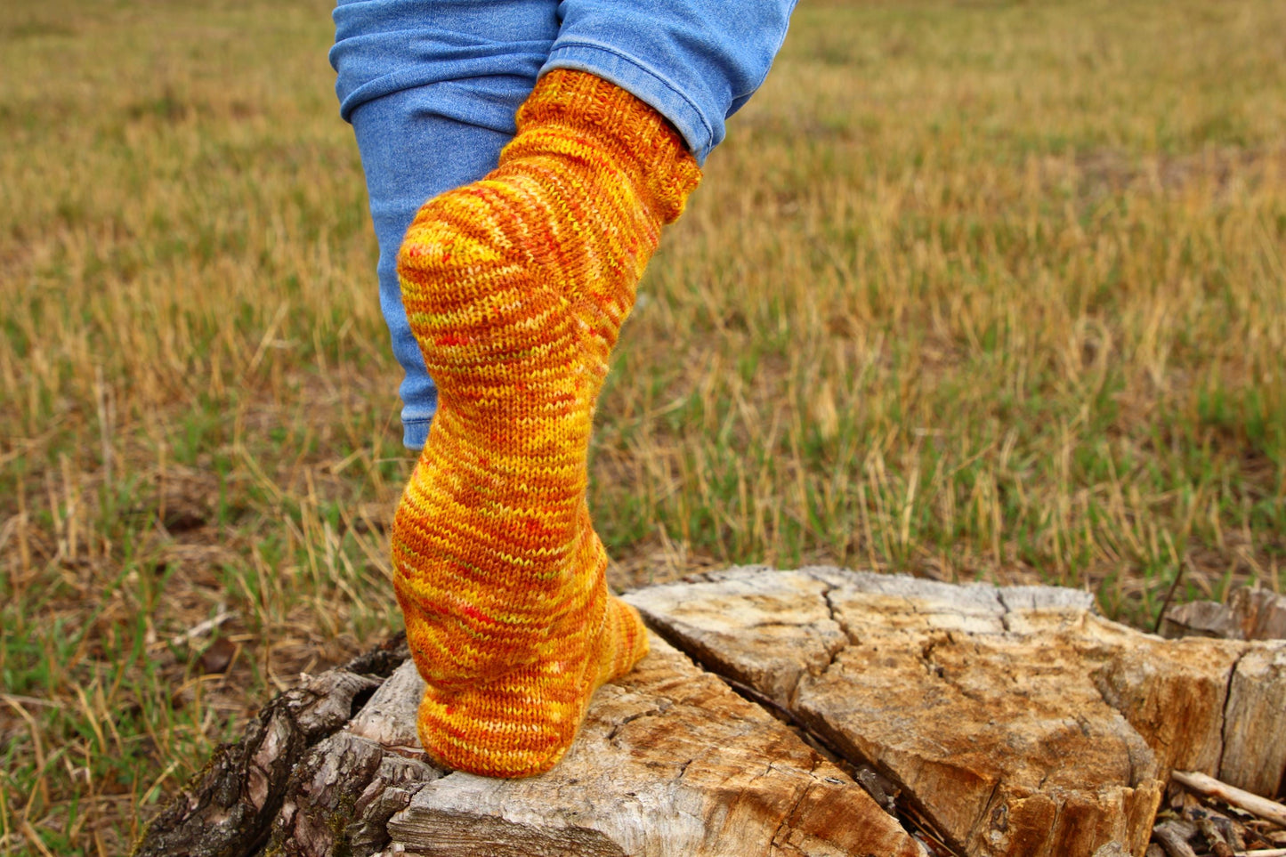 Orange Knitted Novelty Socks