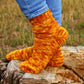 Orange Knitted Novelty Socks