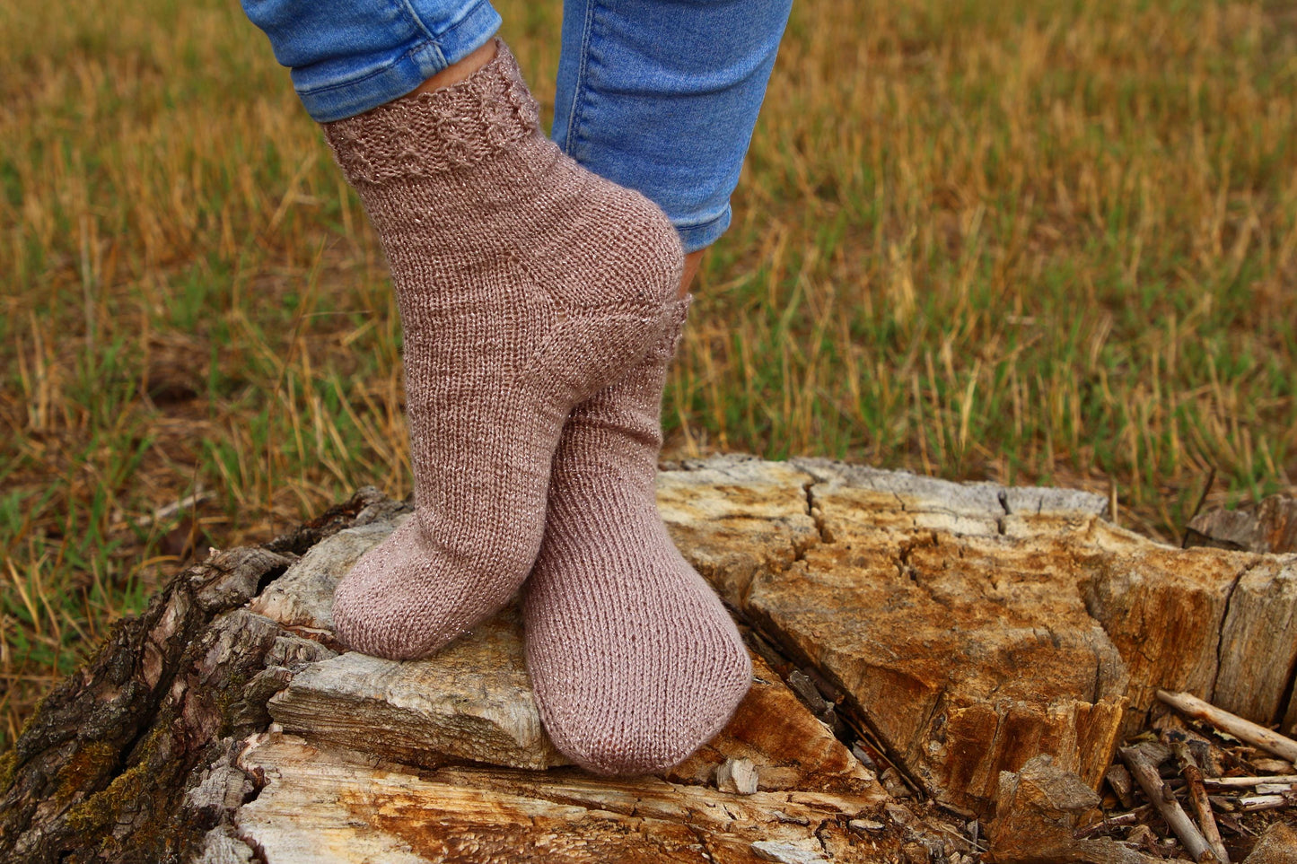 Elegant Lurex Knitted Socks