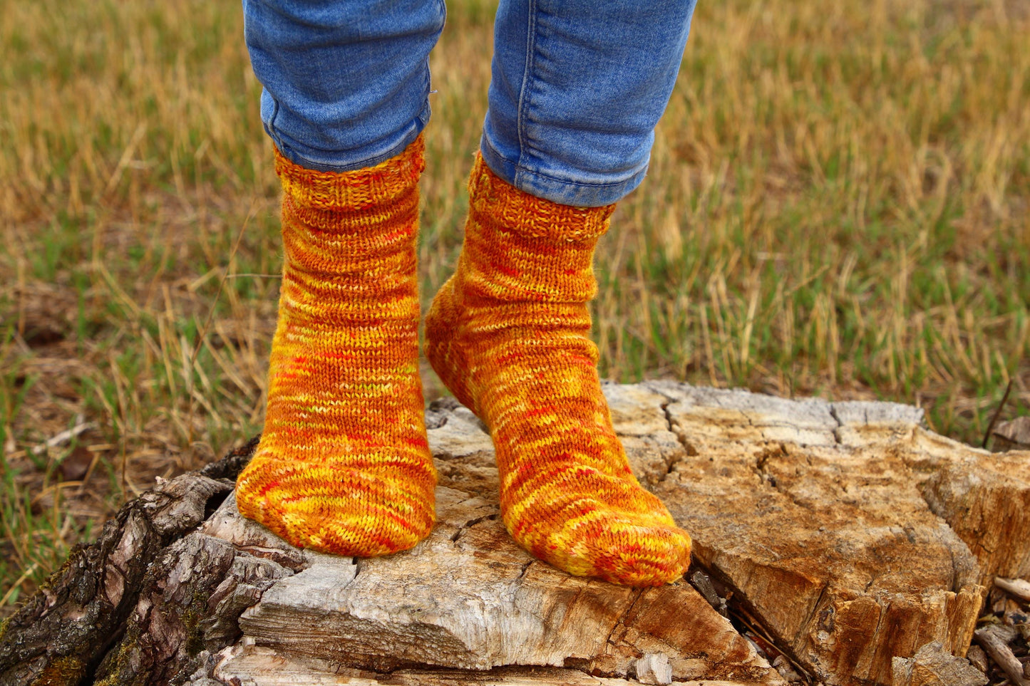 Orange Knitted Novelty Socks