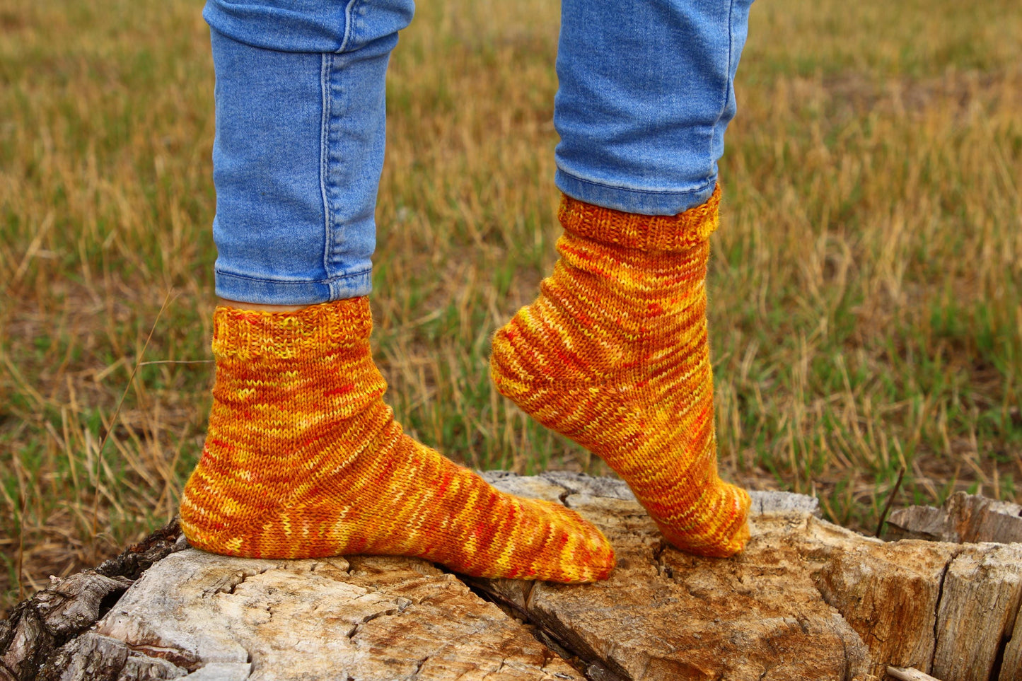 Orange Knitted Novelty Socks
