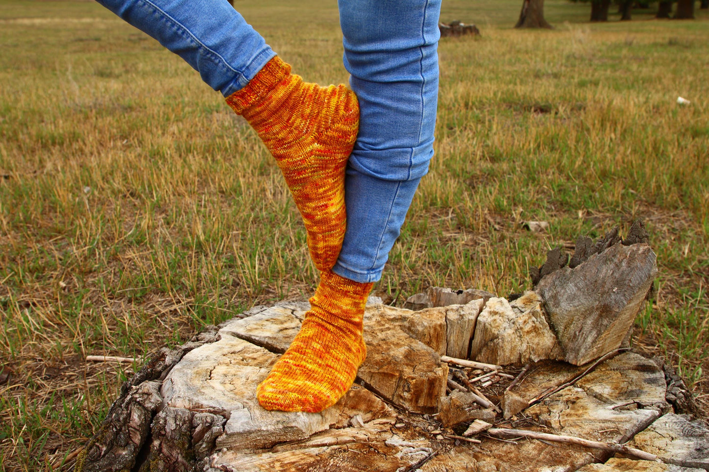 Orange Knitted Novelty Socks
