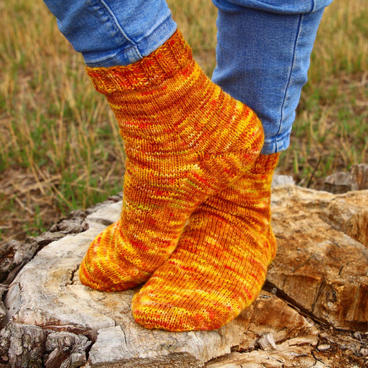 Orange Knitted Novelty Socks