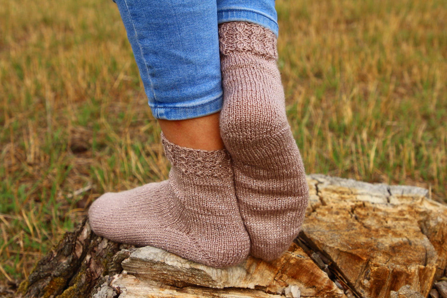 Elegant Lurex Knitted Socks