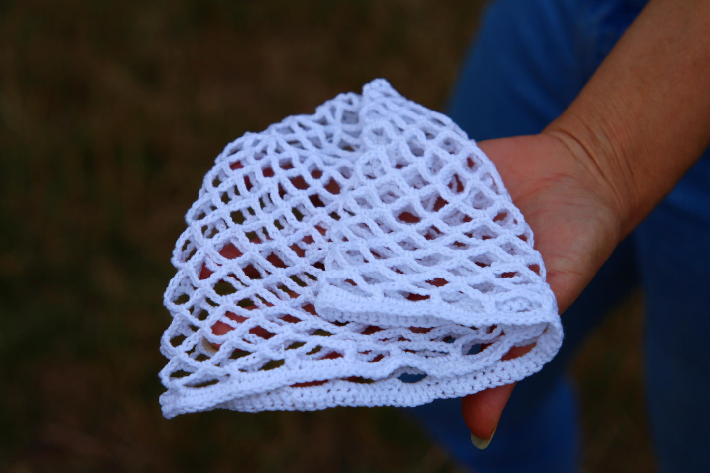 White Lattice Pattern Summer Hat