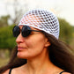 White Lattice Pattern Summer Hat