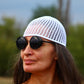 Sleek Crochet Beanie in Black, White