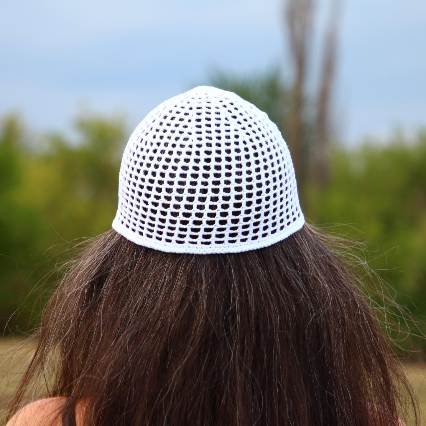 Sleek Crochet Beanie in Black, White
